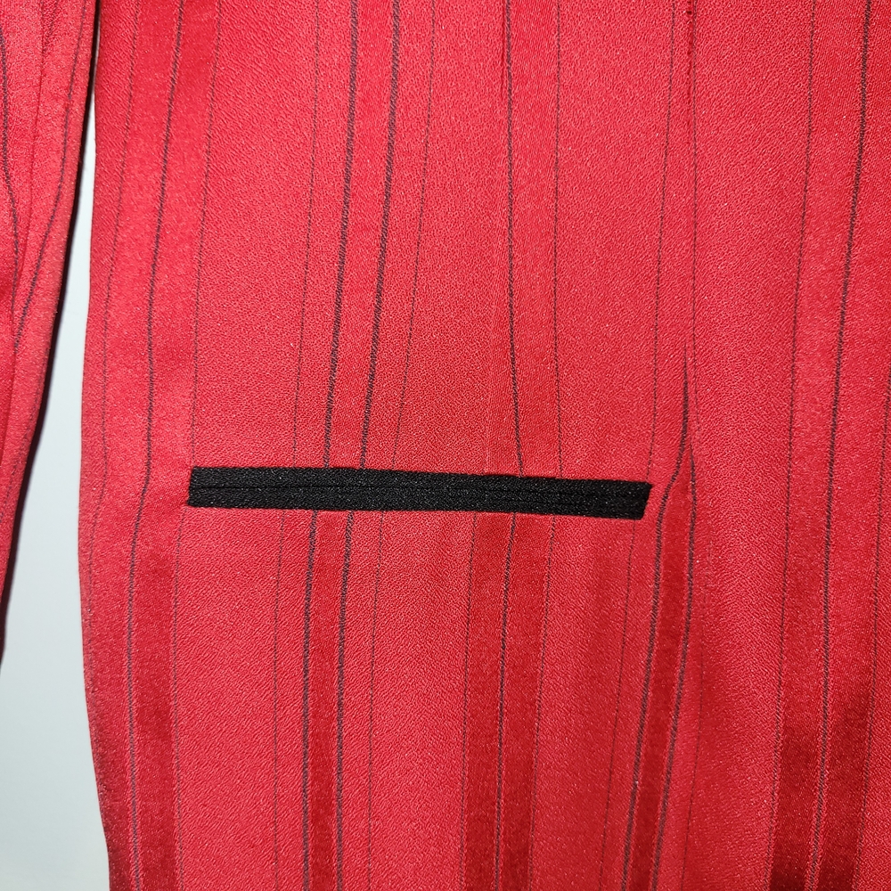 Vintage Leslie Fay Red & Black Pinstripe Dress Coat 12 USA - Picture 8 of 8
